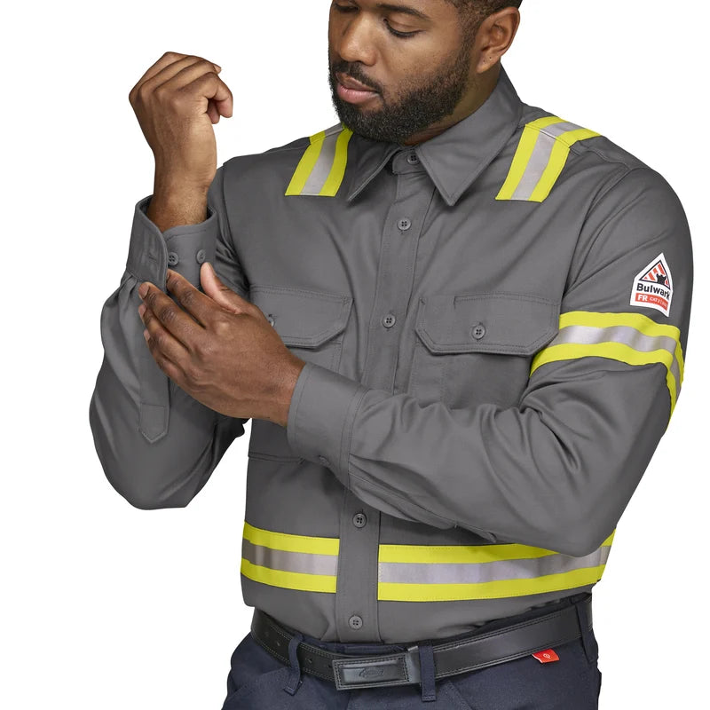 CAT 2 AR/FR Men's Midweight Enhanced Visibility Uniform Shirt
