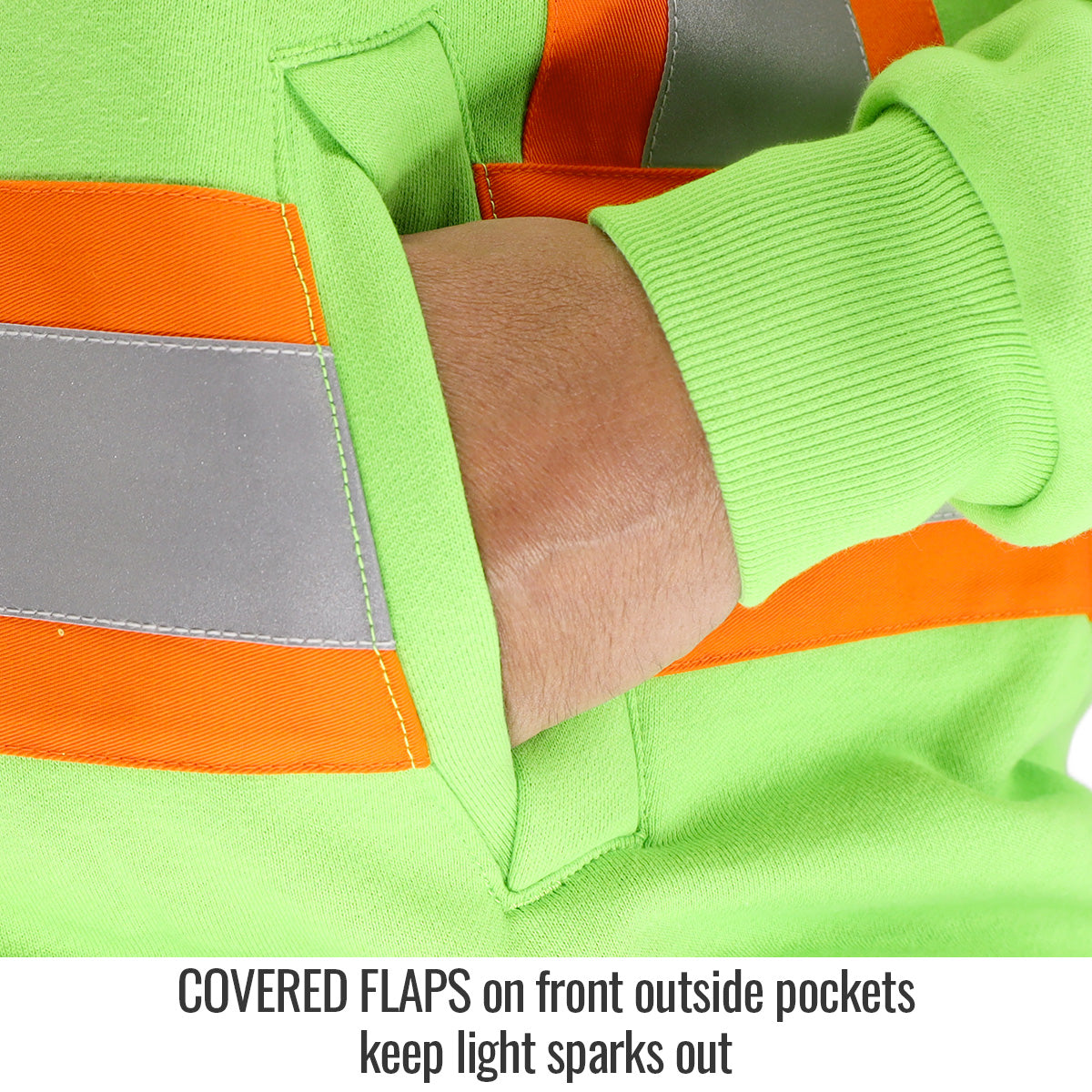 12oz FR Cotton Full Zip Hoodie Sfty Lime