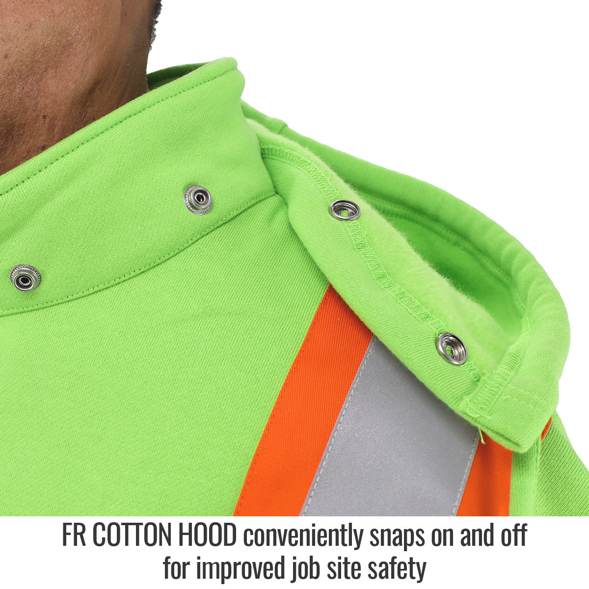 12oz FR Cotton Full Zip Hoodie Sfty Lime