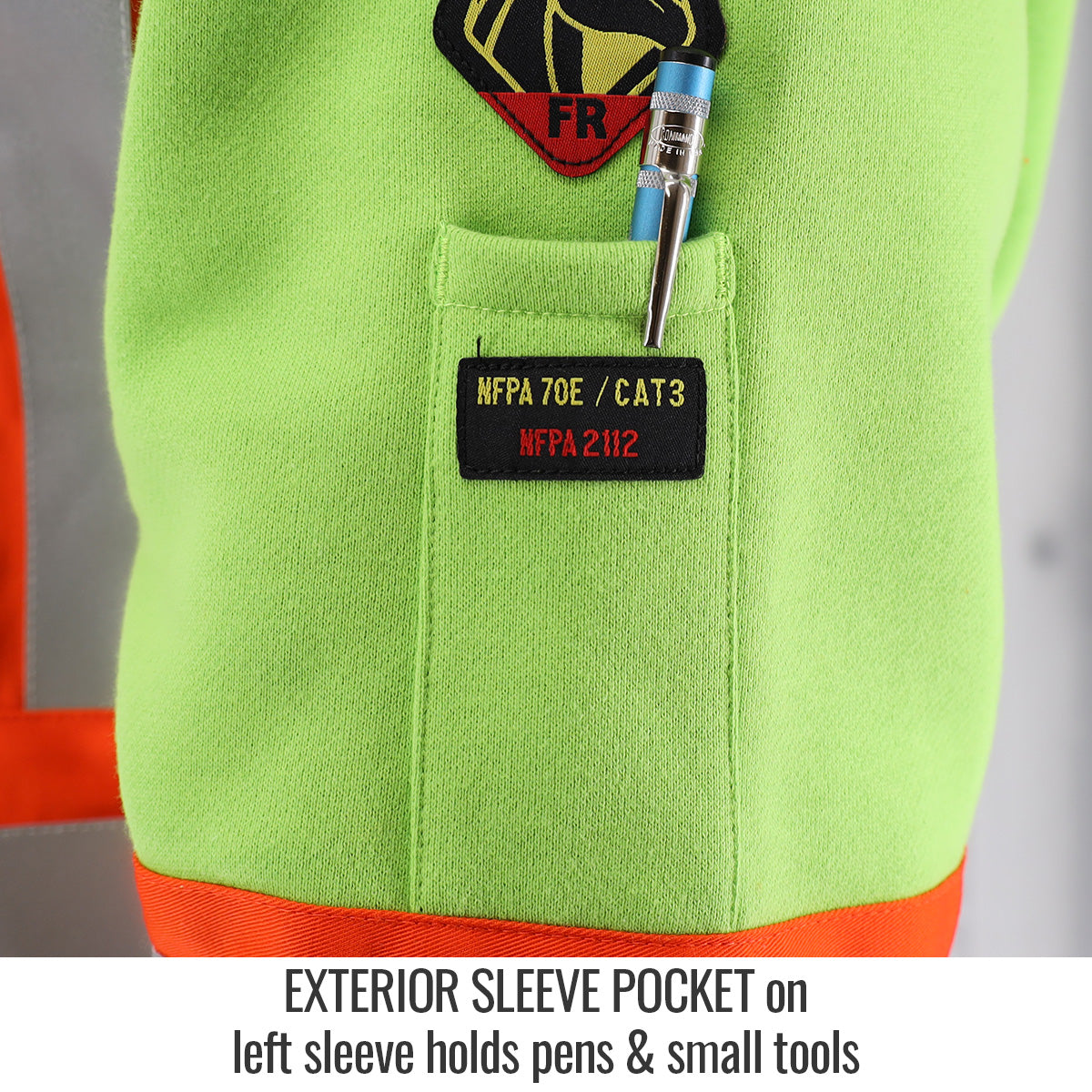 12oz FR Cotton Full Zip Hoodie Sfty Lime