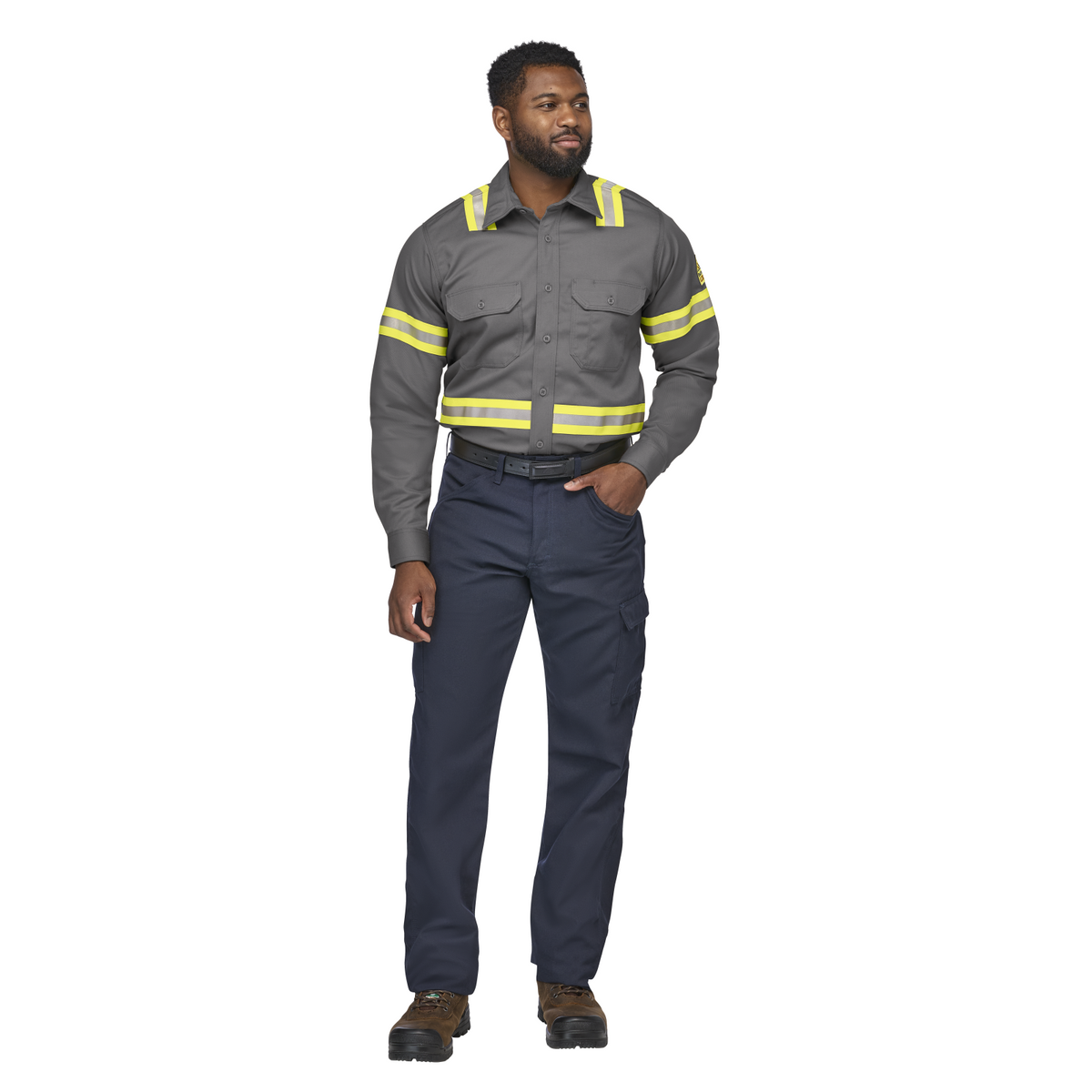 CAT 2 AR/FR Men's Midweight Enhanced Visibility Uniform Shirt, R
