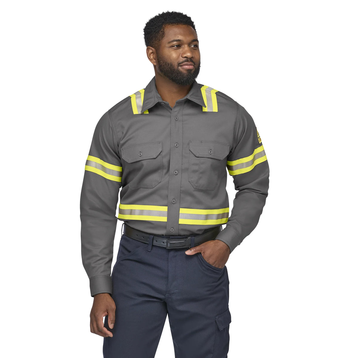 CAT 2 AR/FR Men's Midweight Enhanced Visibility Uniform Shirt, R