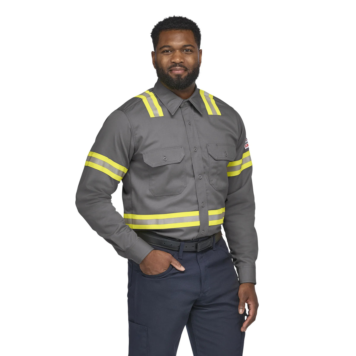 CAT 2 AR/FR Men's Midweight Enhanced Visibility Uniform Shirt, R