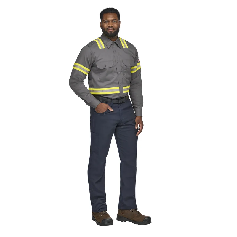 CAT 2 AR/FR Men's Midweight Enhanced Visibility Uniform Shirt