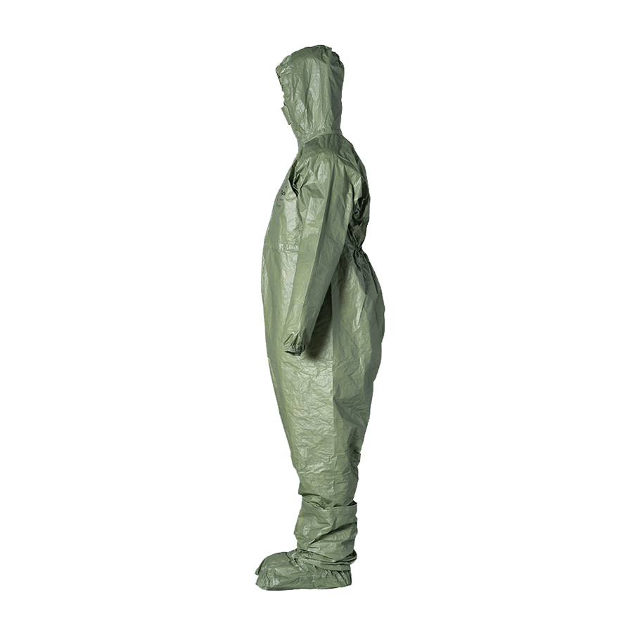 DuPont Tychem 2000 SFR Coverall. Attached Hood (Respirator Fit) Green, Case of 4