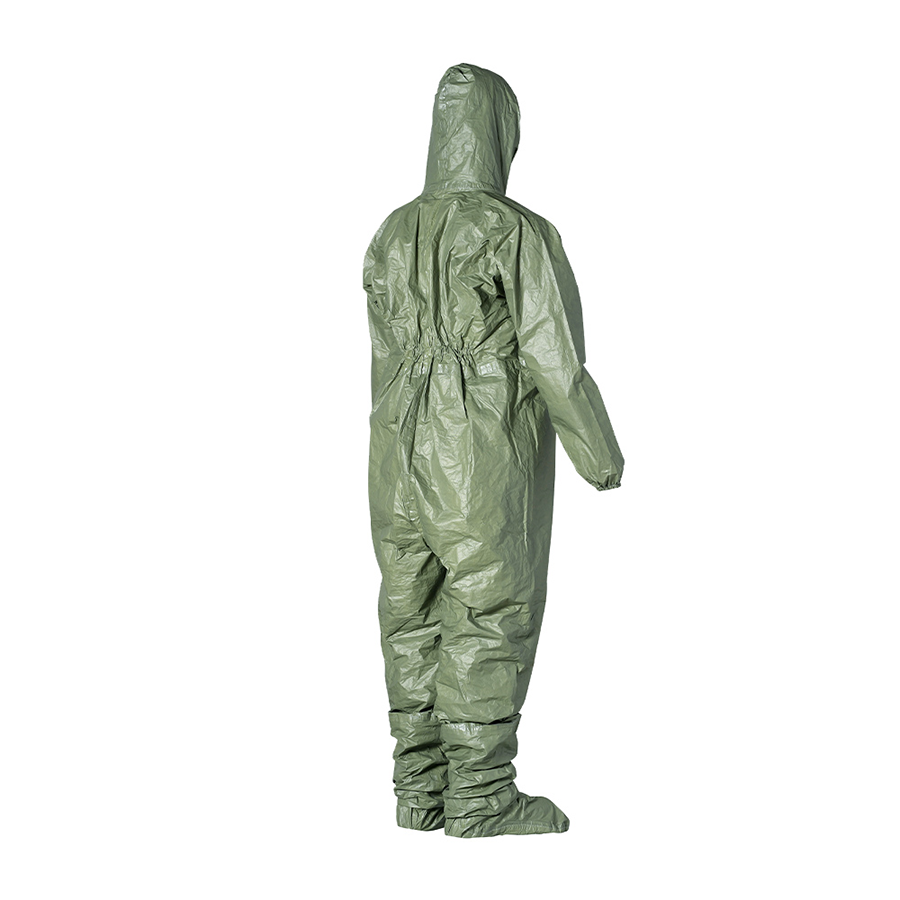 DuPont Tychem 2000 SFR Coverall. Attached Hood (Respirator Fit) Green, Case of 4