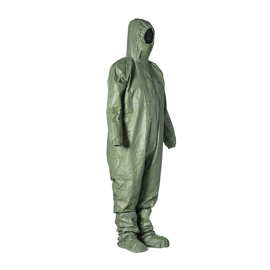 DuPont Tychem 2000 SFR Coverall. Attached Hood (Respirator Fit) Green, Case of 4