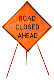 36" Road Closed Ahead Sign
