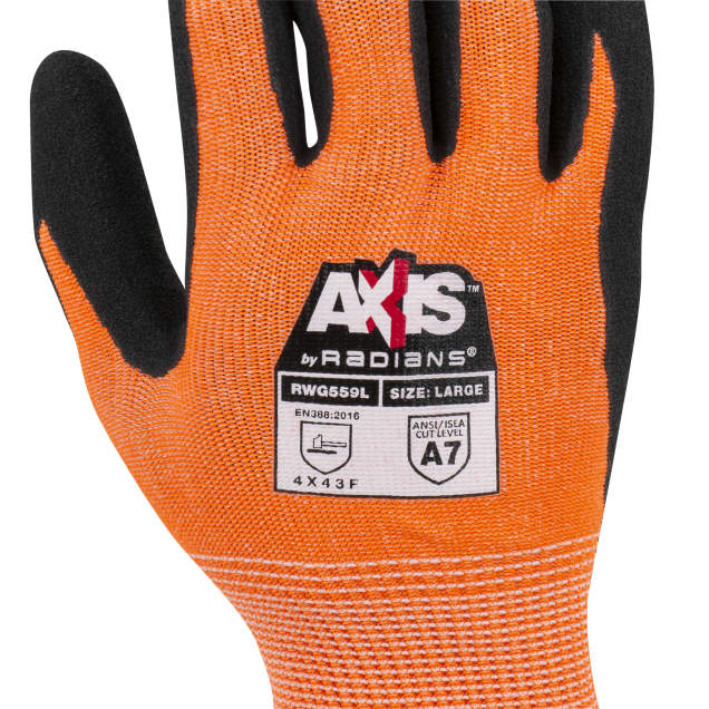 AXIS HiVis Orange Nitrile Coated Glove