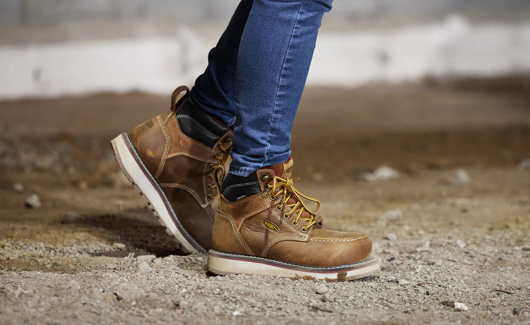 Women's KEEN Utility 6" Composite Toe WP Wedge Sole Moc Toe Work Boot
