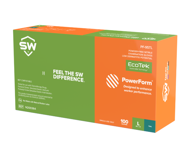 P-Free Teal Nitrile Glove, Box of