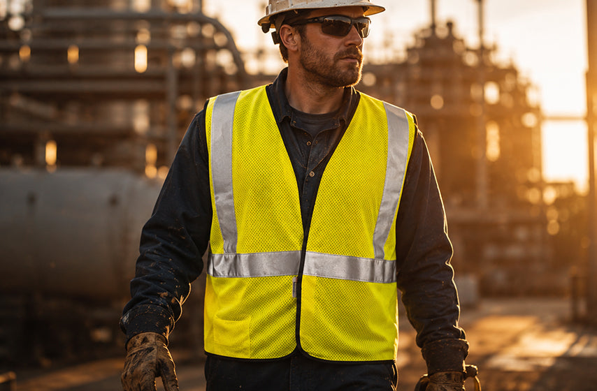 ANSI Class 3 safety vest providing maximum visibility for roadside workers