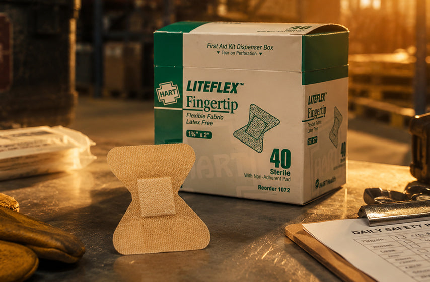 Warehouse first aid station and facility safety supplies for workers