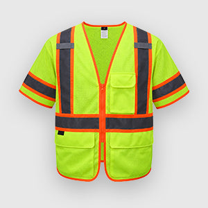 Radians safety vests for high-visibility protection on jobsites and work zones. 