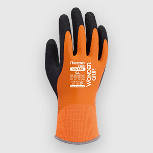 Wonder Grip latex-coated gloves for secure grip and work protection. 