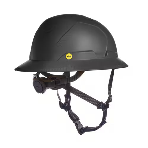 V-Gard Full Brim, Class 2, E, Black Hard Hat, w/Mips