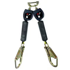 3M DBI-SALA Nano-Lok Personal Twin-Leg Self Retracting Lifeline, Web Steel Rebar Hook, 6 ft., Class 1, ANSI