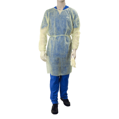 Isolation Gown Fluid Resistant, Universal, Yellow, 10/5/cs