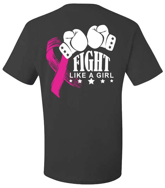 Fight Like a Girl Pink Ribbon T-Shirt - Breast Cancer Awareness Month