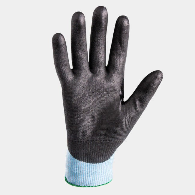 Helix Cut A5 Glove 15G HPPE Steel Glass Blend PU dip