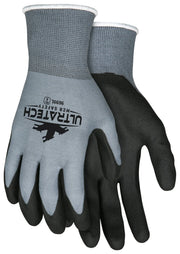 15 Gauge Gray Nylon Shell Black HPT Palm and Fingers Gloves size XL, 2X Large