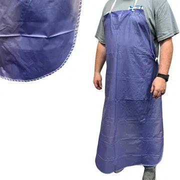 Blue Vinyl Apron, 6 mil, 35" x 48", Case of