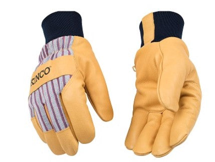 Premium Grain Pigskin Knit Wrist Gloves - Single Pair