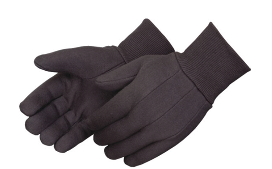 Women's Brown Jersey Gloves - 12 Pack