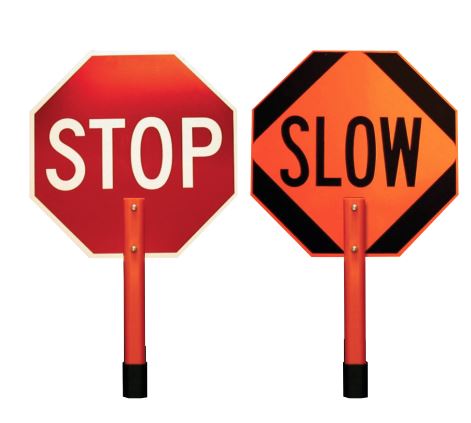 Reflective Stop/Slow Paddle Sign