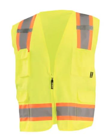 High Visibility Value Two-Tone Surveyor Solid Vest