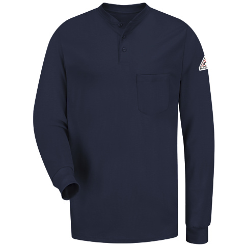 Long Sleeve Tagless Henley Shirt