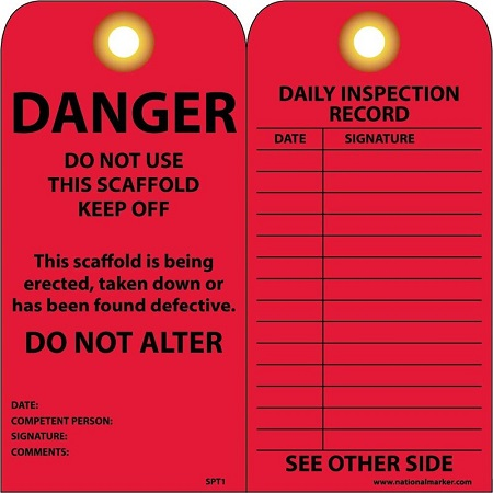 Scaffold Inspection Tags