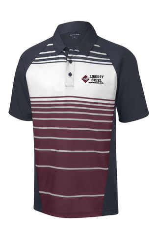 Load image into Gallery viewer, Liberty Steel - Sport Tek Dry Zone Sublimated Stripe Polo
